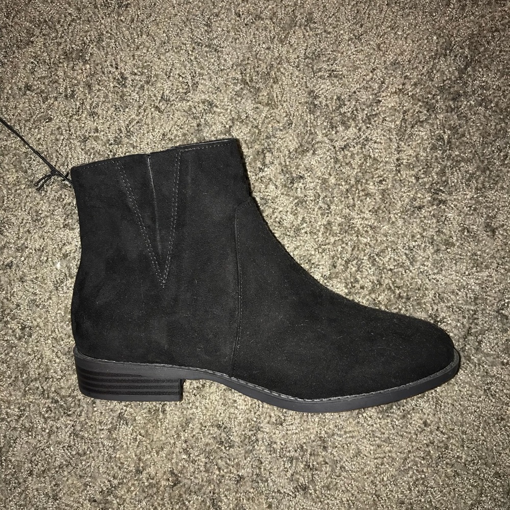New black faux suede booties with a small heel!
